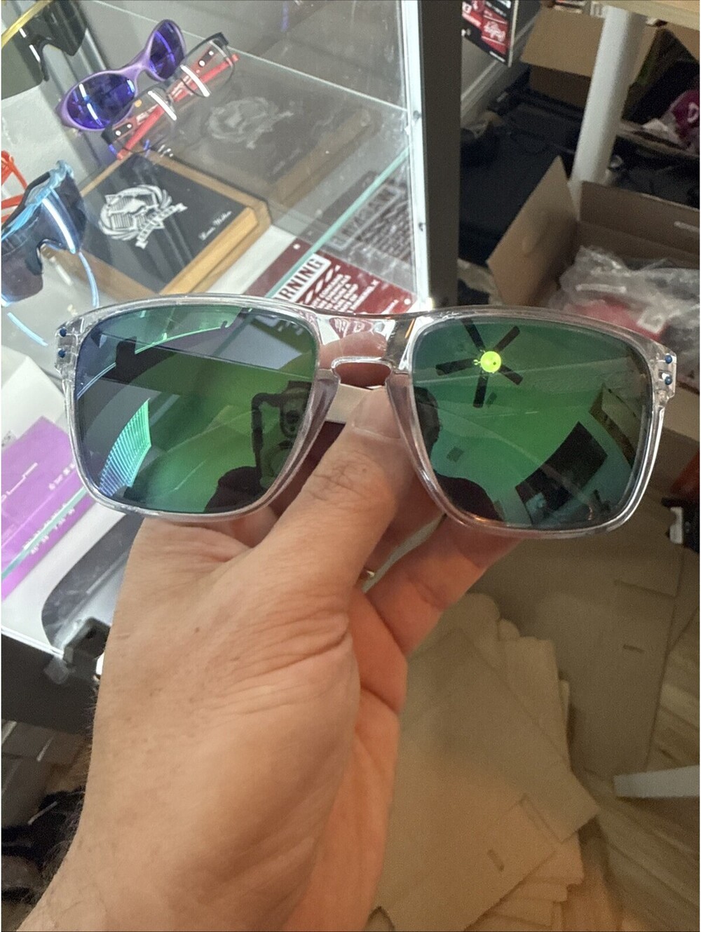 Oakley Holbrook XL Polished Clear/Black Clear Fade Prizm Jade Polarized Lenses